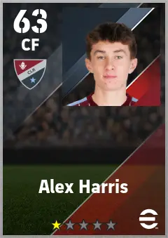 Alex Harris eFootball 2026 player card — 63 OVR CF