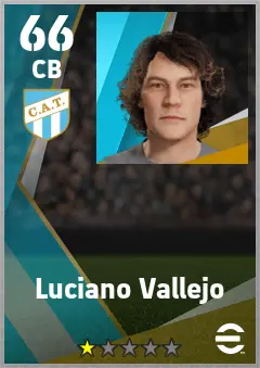 Luciano Vallejo eFootball 2026 player card — 66 OVR CB