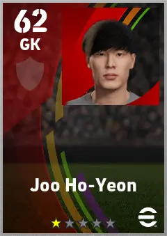 Joo Ho-Yeon eFootball 2026 player card — 62 OVR GK