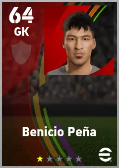 Benicio Pena eFootball 2026 player card — 64 OVR GK