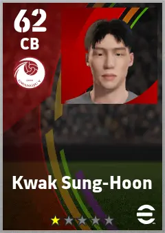 Kwak Sung-Hoon eFootball 2026 player card — 62 OVR CB