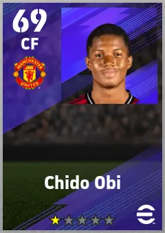 Chido Obi eFootball 2026 player card — 69 OVR CF