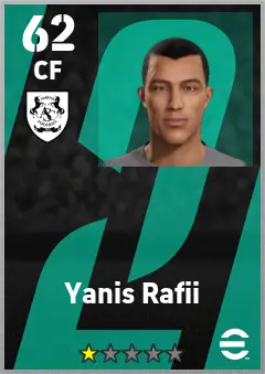 Yanis Rafii eFootball 2026 player card — 62 OVR CF
