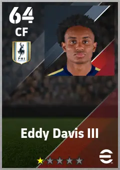 Eddy Davis III eFootball 2026 player card — 64 OVR CF
