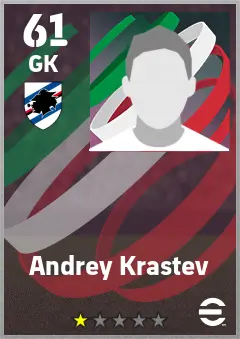Andrey Krastev eFootball 2026 player card — 61 OVR GK