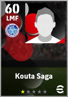 Kouta Saga eFootball 2026 player card — 60 OVR LMF