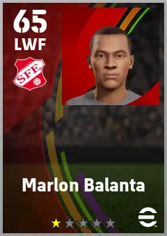 Marlon Balanta eFootball 2026 player card — 65 OVR LWF