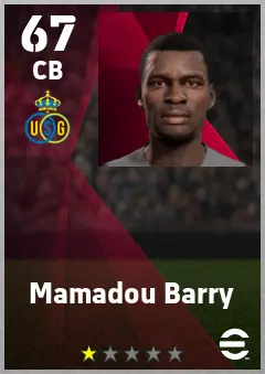 Mamadou Barry eFootball 2026 player card — 67 OVR CB
