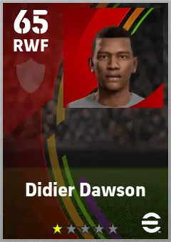 Didier Dawson eFootball 2026 player card — 65 OVR RWF