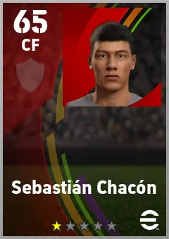 Sebastian Chacon eFootball 2026 player card — 65 OVR CF