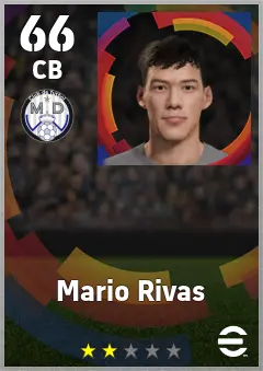Mario Rivas eFootball 2026 player card — 66 OVR CB