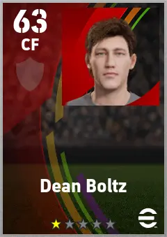 Dean Boltz eFootball 2026 player card — 63 OVR CF