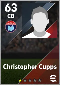 Christopher Cupps eFootball 2026 player card — 63 OVR CB