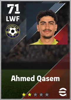 Ahmed Qasem eFootball 2026 player card — 71 OVR LWF