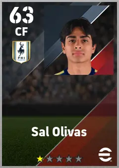 Sal Olivas eFootball 2026 player card — 63 OVR CF