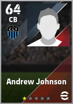 Andrew Johnson eFootball 2026 player card — 64 OVR CB