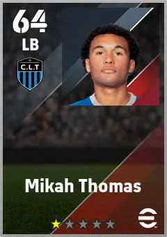 Mikah Thomas eFootball 2026 player card — 64 OVR LB