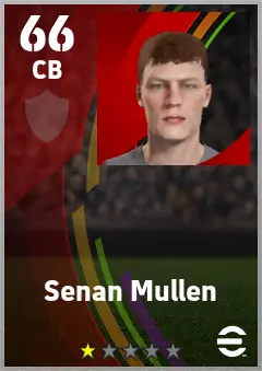 Senan Mullen eFootball 2026 player card — 66 OVR CB