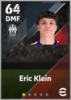 Eric Klein eFootball 2026 player card — 64 OVR DMF