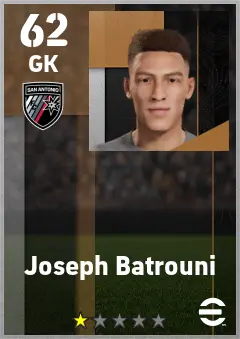 Joseph Batrouni eFootball 2026 player card — 62 OVR GK