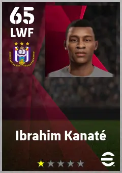 Ibrahim Kanate eFootball 2026 player card — 65 OVR LWF