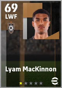 Lyam MacKinnon eFootball 2026 player card — 69 OVR LWF