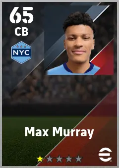 Max Murray eFootball 2026 player card — 65 OVR CB