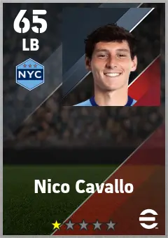 Nico Cavallo eFootball 2026 player card — 65 OVR LB