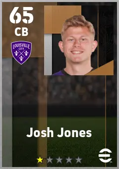 Josh Jones eFootball 2026 player card — 65 OVR CB