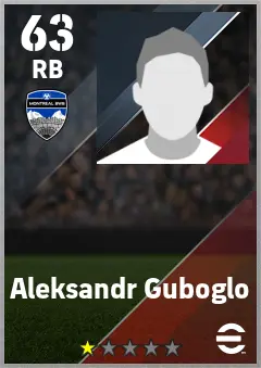 Aleksandr Guboglo eFootball 2026 player card — 63 OVR RB