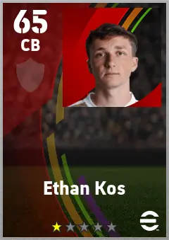 Ethan Kos eFootball 2026 player card — 65 OVR CB