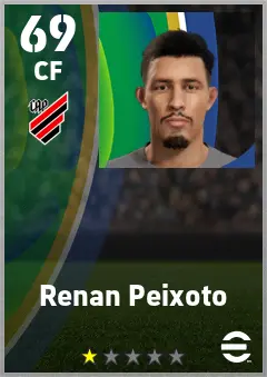 Renan Peixoto eFootball 2026 player card — 69 OVR CF