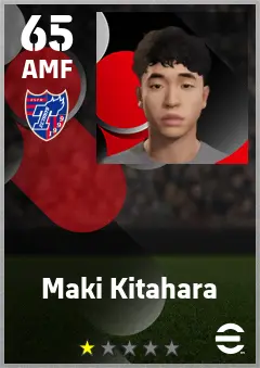 Maki Kitahara eFootball 2026 player card — 65 OVR AMF