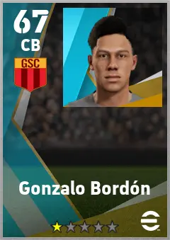 Gonzalo Bordon eFootball 2026 player card — 67 OVR CB