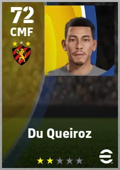 Du Queiroz eFootball 2026 player card — 72 OVR CMF