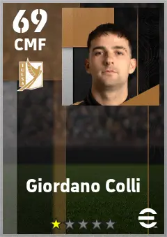 Giordano Colli eFootball 2026 player card — 69 OVR CMF