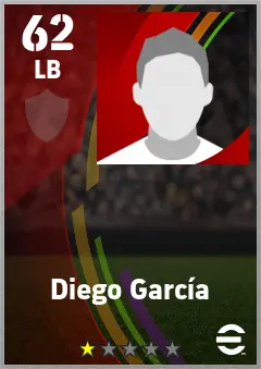 Diego Garcia eFootball 2026 player card — 62 OVR LB