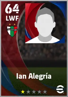 Ian Alegria eFootball 2026 player card — 64 OVR LWF