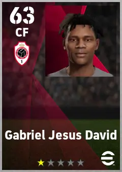 Gabriel Jesus David eFootball 2026 player card — 63 OVR CF