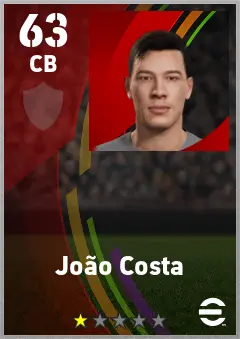 Joao Costa eFootball 2026 player card — 63 OVR CB