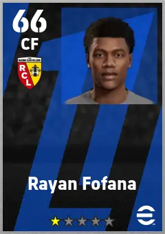 Rayan Fofana eFootball 2026 player card — 66 OVR CF
