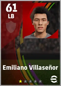 Emiliano Villasenor eFootball 2026 player card — 61 OVR LB