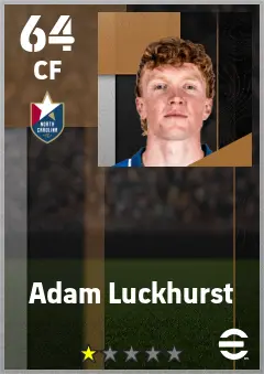 Adam Luckhurst eFootball 2026 player card — 64 OVR CF