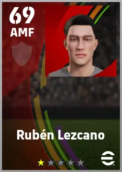 Ruben Lezcano eFootball 2026 player card — 69 OVR AMF