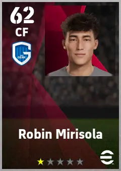 Robin Mirisola eFootball 2026 player card — 62 OVR CF