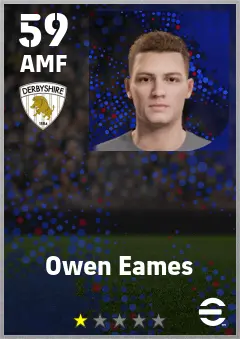 Owen Eames eFootball 2026 player card — 59 OVR AMF