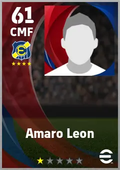 Amaro Leon eFootball 2026 player card — 61 OVR CMF