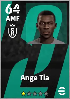 Ange Tia eFootball 2026 player card — 64 OVR AMF
