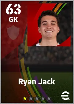 Ryan Jack eFootball 2026 player card — 63 OVR GK