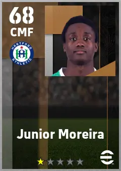 Junior Moreira eFootball 2026 player card — 68 OVR CMF